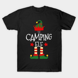Camping Elf Matching Family Group Christmas Party Pajamas T-Shirt